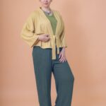 Kollane lühike kimono